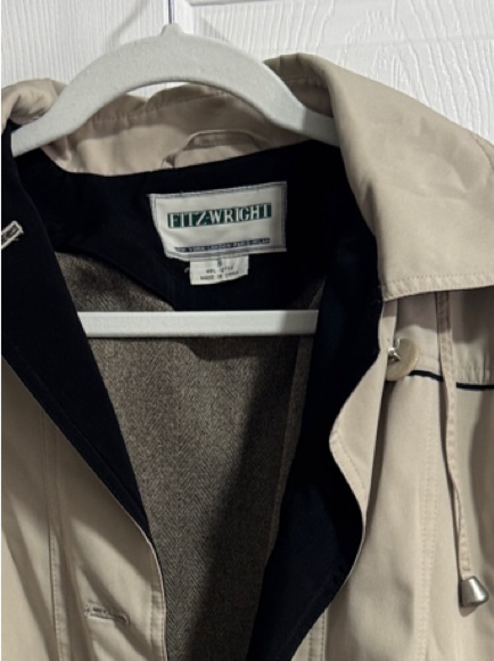 FitzwrigHt Women's Beige Trench Coat with Black Lining